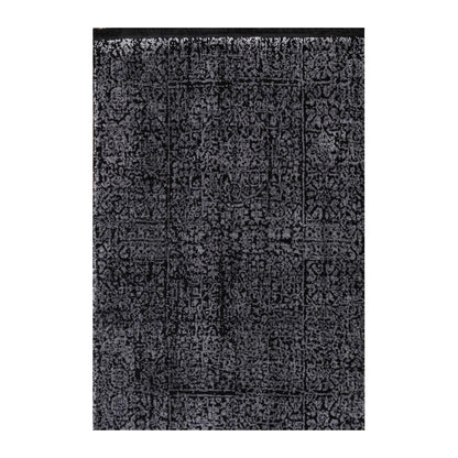 Pattern detail of Brooklyn 100 silver mosaic rug showing silver-grey textured surface