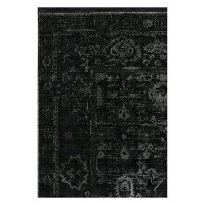 Pattern detail of Brooklyn 300 emerald ornate rug showing dark green ornamental design