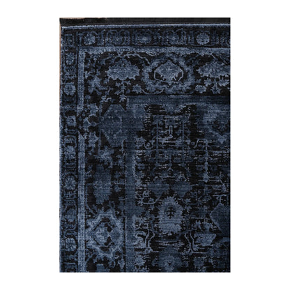 Pattern detail of Brooklyn 300 navy blue ornate rug showing dark ornamental design