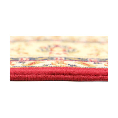 Close-up of Classica 5771 Red rug showing heatset polypropylene pile, red edge detail and layered texture, 230 x 160 cm