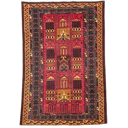 Fine Baluchi hand-knotted wool rug 154 x 87 cm full view