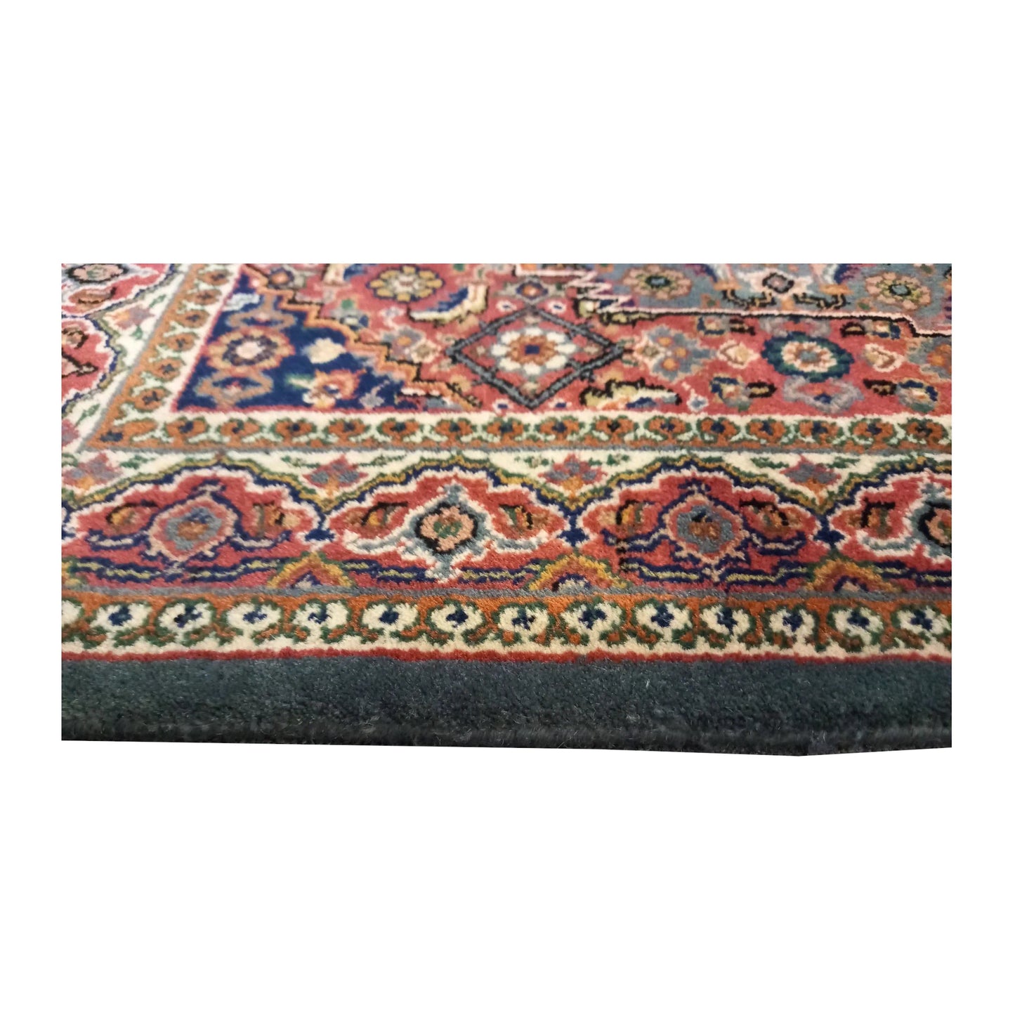 Close-up of Fine Bidjar rug showing the patterned end border and rug edge