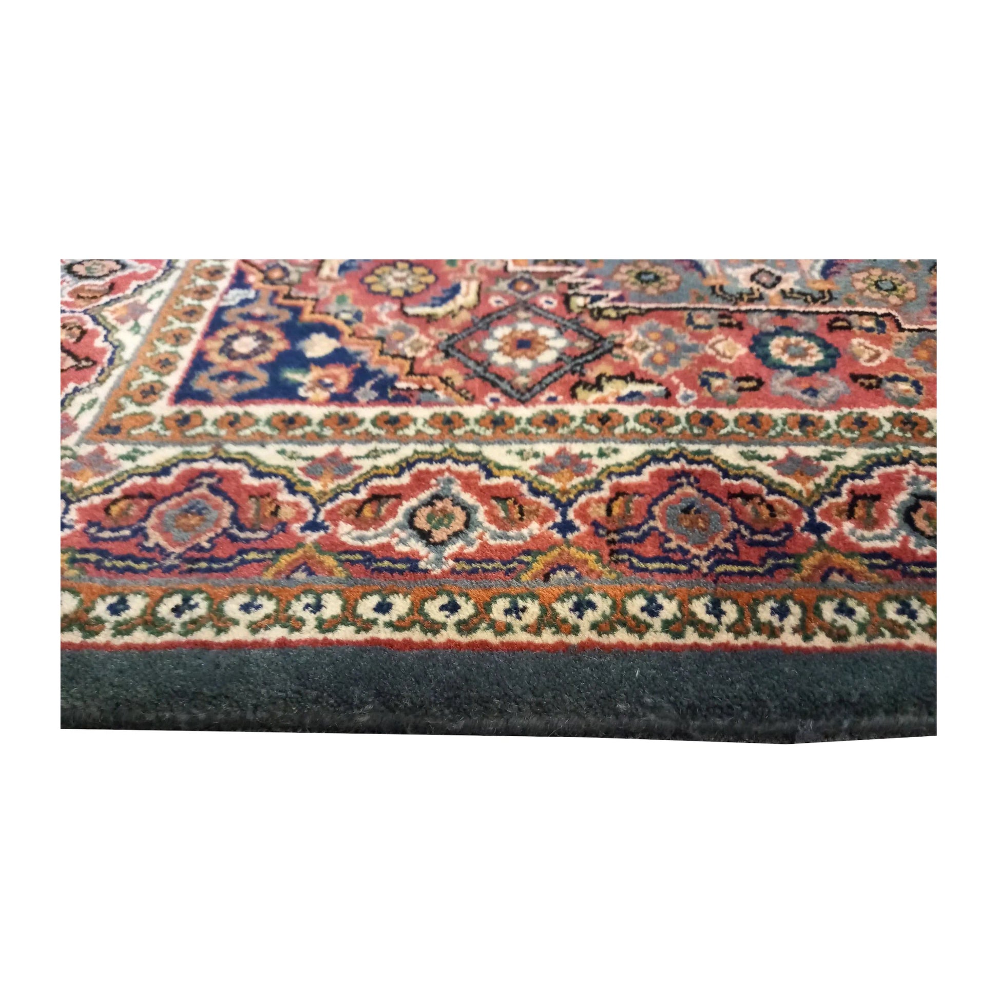 Close-up of Fine Bidjar rug showing the patterned end border and rug edge