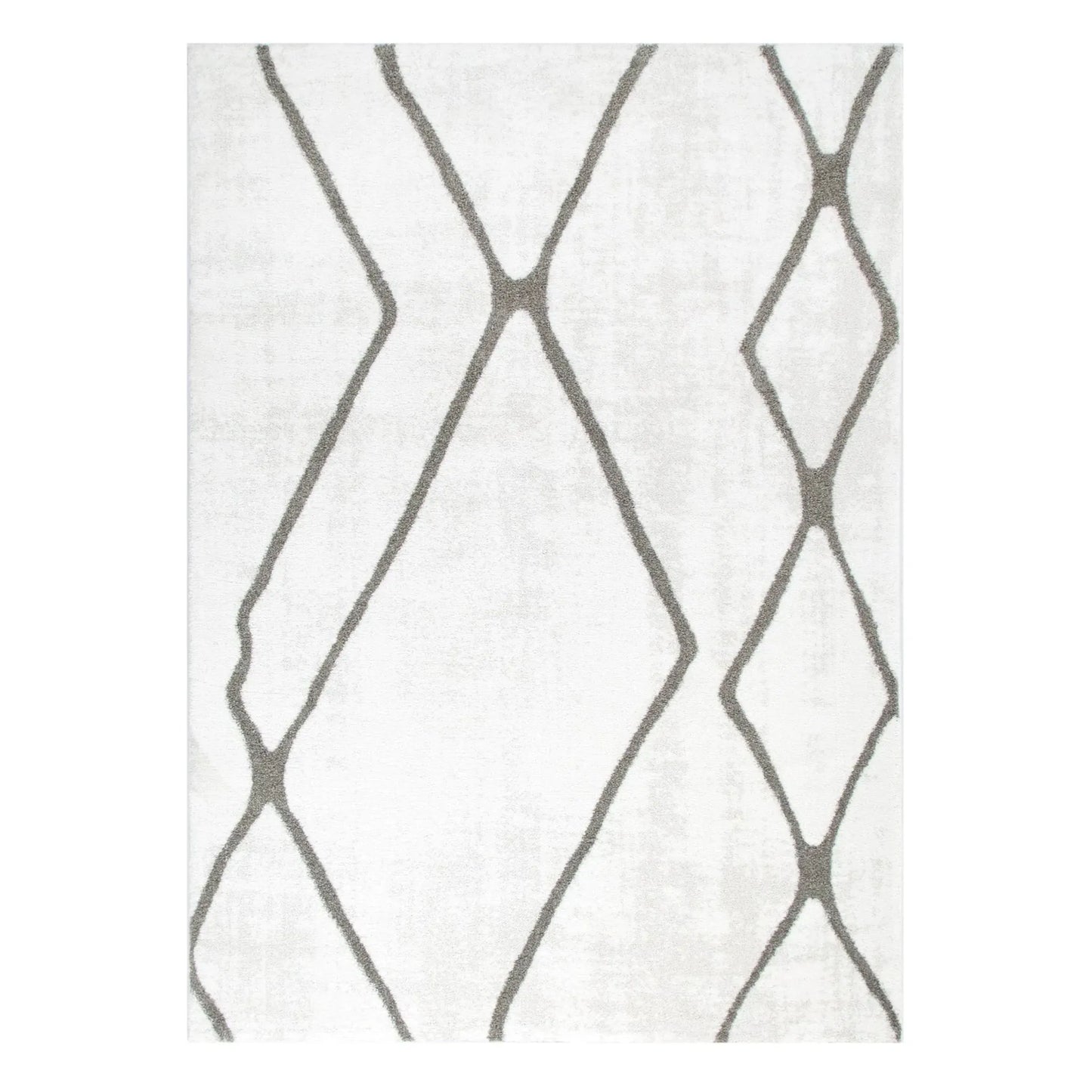 Grace ivory grey trellis rug 330 x 240 cm full view