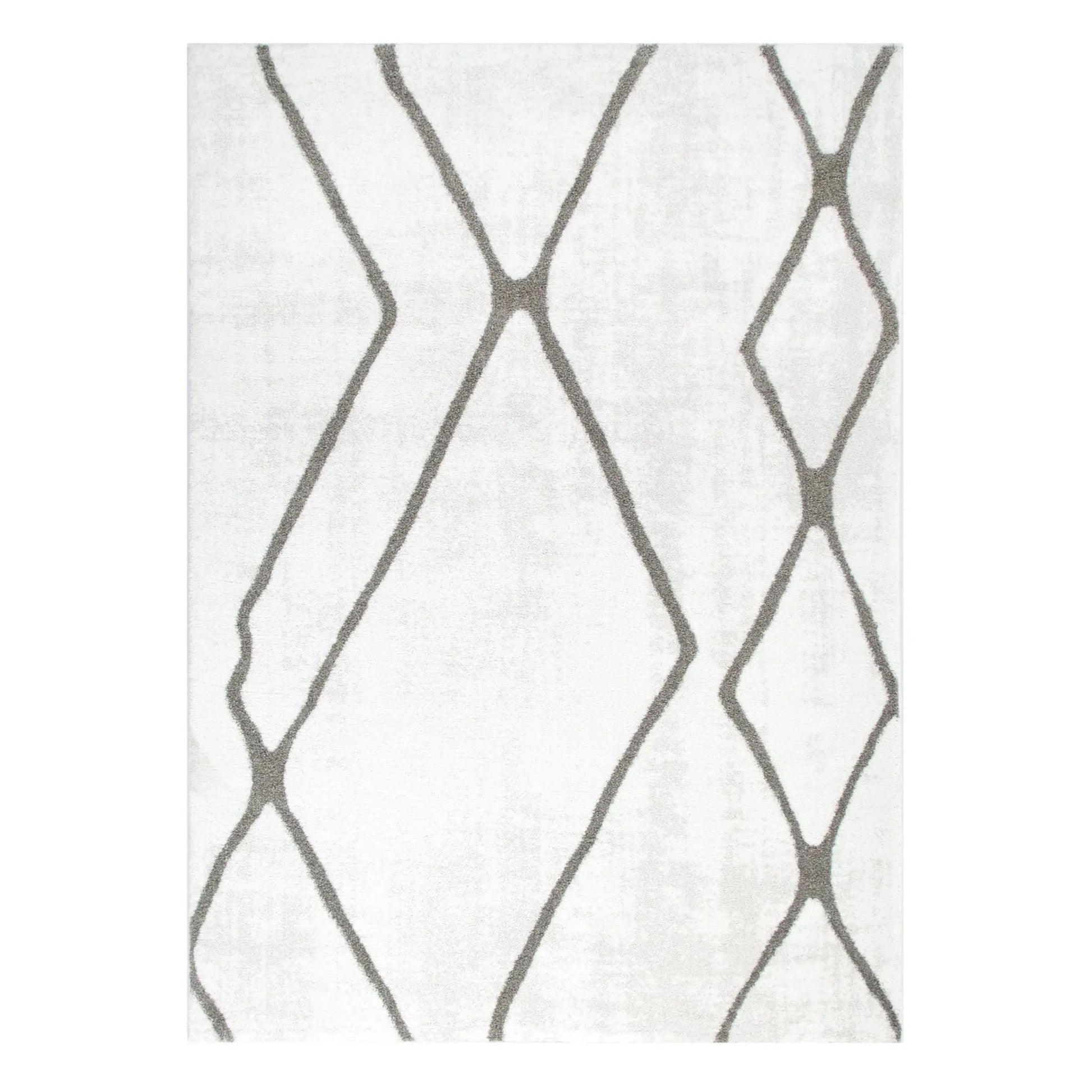 Grace ivory grey trellis rug 330 x 240 cm full view