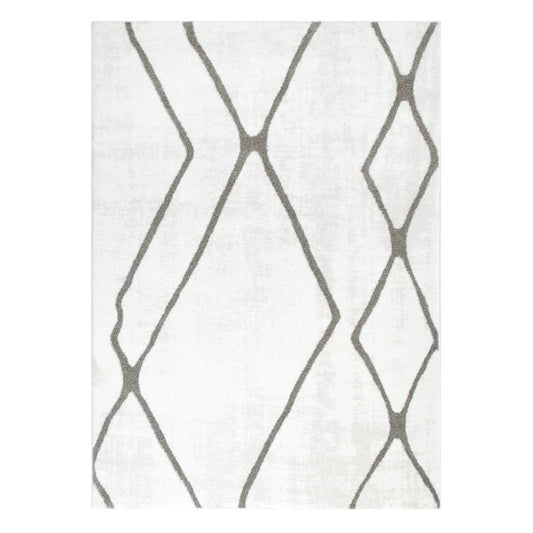 Grace ivory grey trellis rug 330 x 240 cm full view