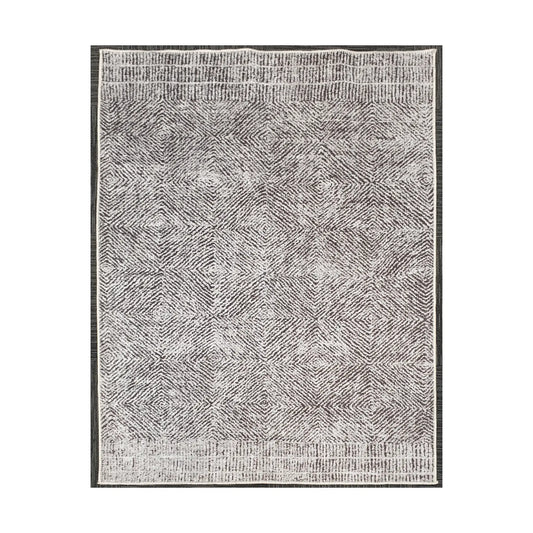 Grey charcoal chevron cotton rug 170 x 120 cm shown in full view