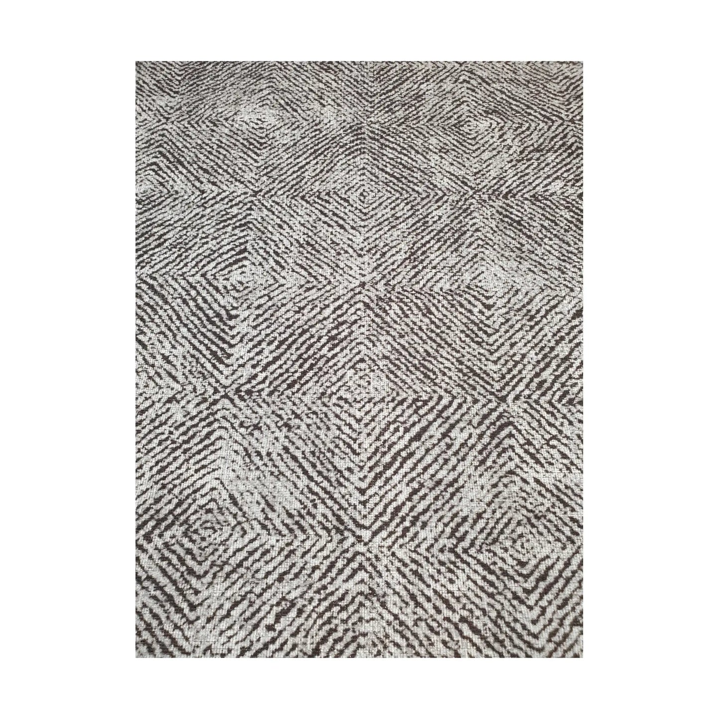 Close-up of grey charcoal cotton rug chevron geometric pattern