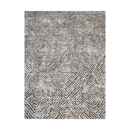 Close-up of grey charcoal cotton rug chevron geometric pattern