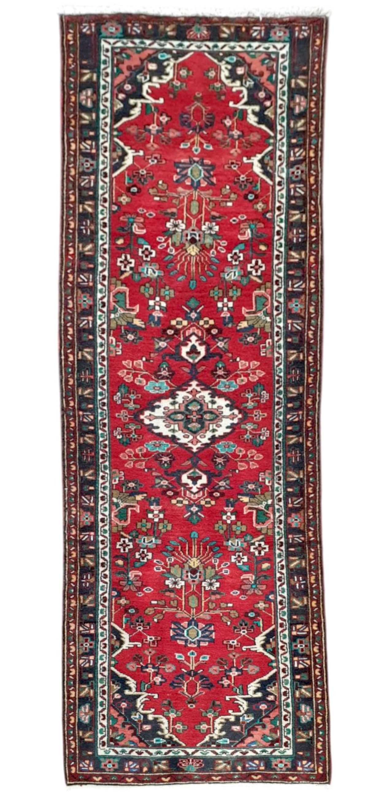 Hamadan runner rug 295 x 86 cm pattern detail Persian design