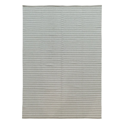 Full view of Indian Dhurrie rug in limestone with subtle AB-10 linear pattern, 290 x 200 cm