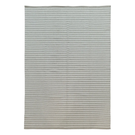 Full view of Indian Dhurrie rug in limestone with subtle AB-10 linear pattern, 290 x 200 cm