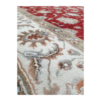 Corner-border detail of Indian Ziegler wool and silk rug, 300 x 198 cm