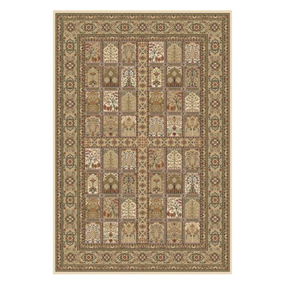 Full view of Isfahan Premium Cream Panel rug with traditional panel pattern, cream field and ornamental border, 290 x 200 cm