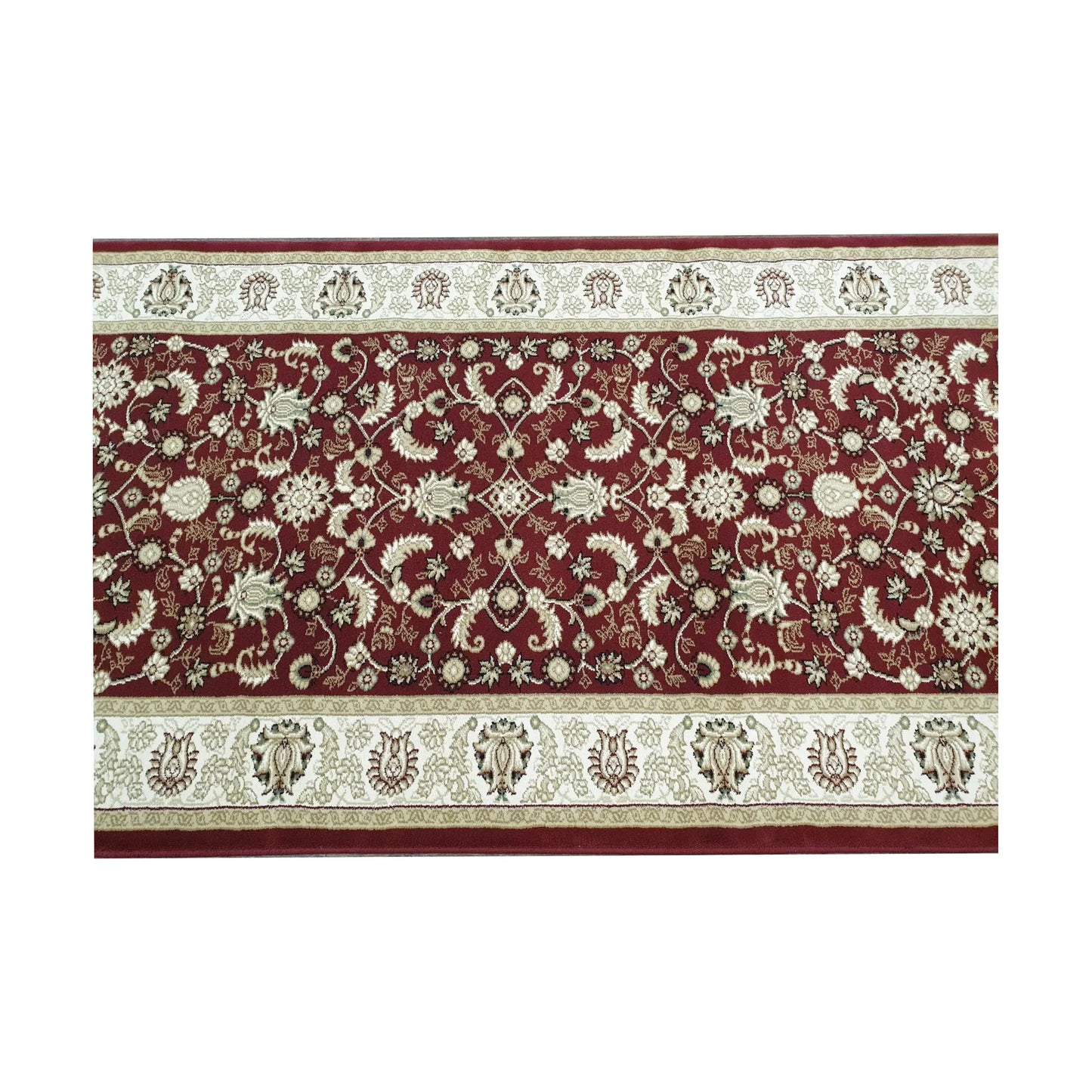 Isfahan traditional design runner rug floral pattern and border detail