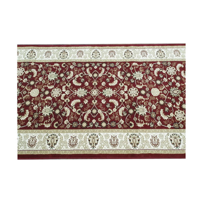 Isfahan traditional design runner rug floral pattern and border detail