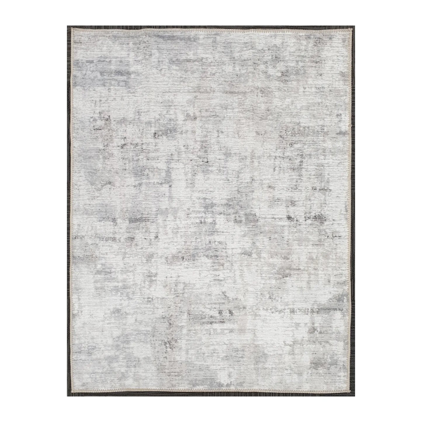 Ivory grey abstract cotton rug 170 x 120 cm shown in full view