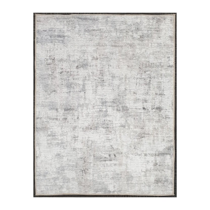 Ivory grey abstract cotton rug 170 x 120 cm shown in full view