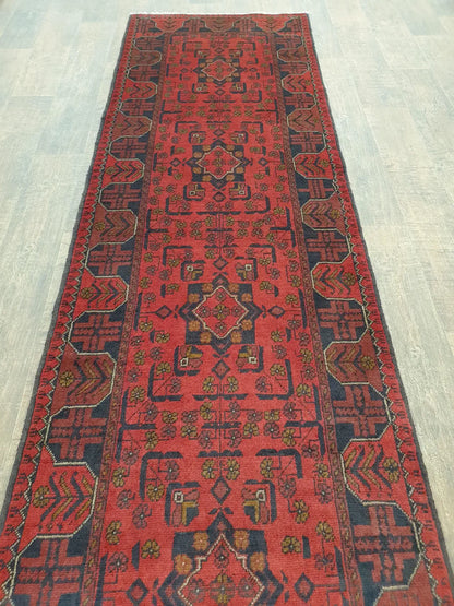 Khal Muhammadi runner rug 287 x 84 cm length view showing repeating motifs