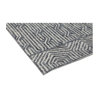 Corner detail of Marbella Almeria wool rug showing geometric texture