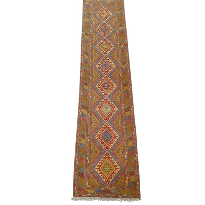 Mashwani runner rug 362 x 72 cm full view geometric tribal pattern