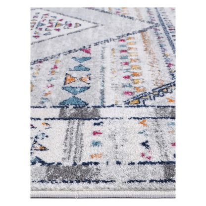 Close-up of Provence grey pink rug showing edge finish, pile and pattern detail