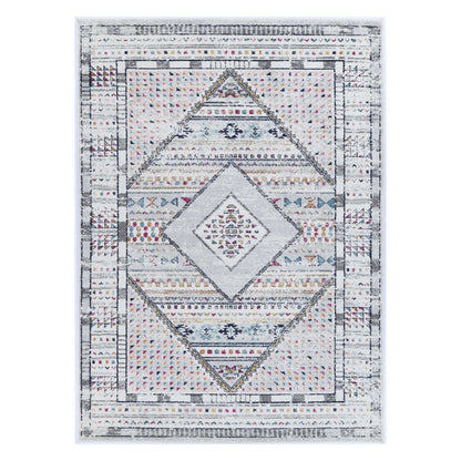 Provence grey pink medallion rug 290 x 200 cm full view
