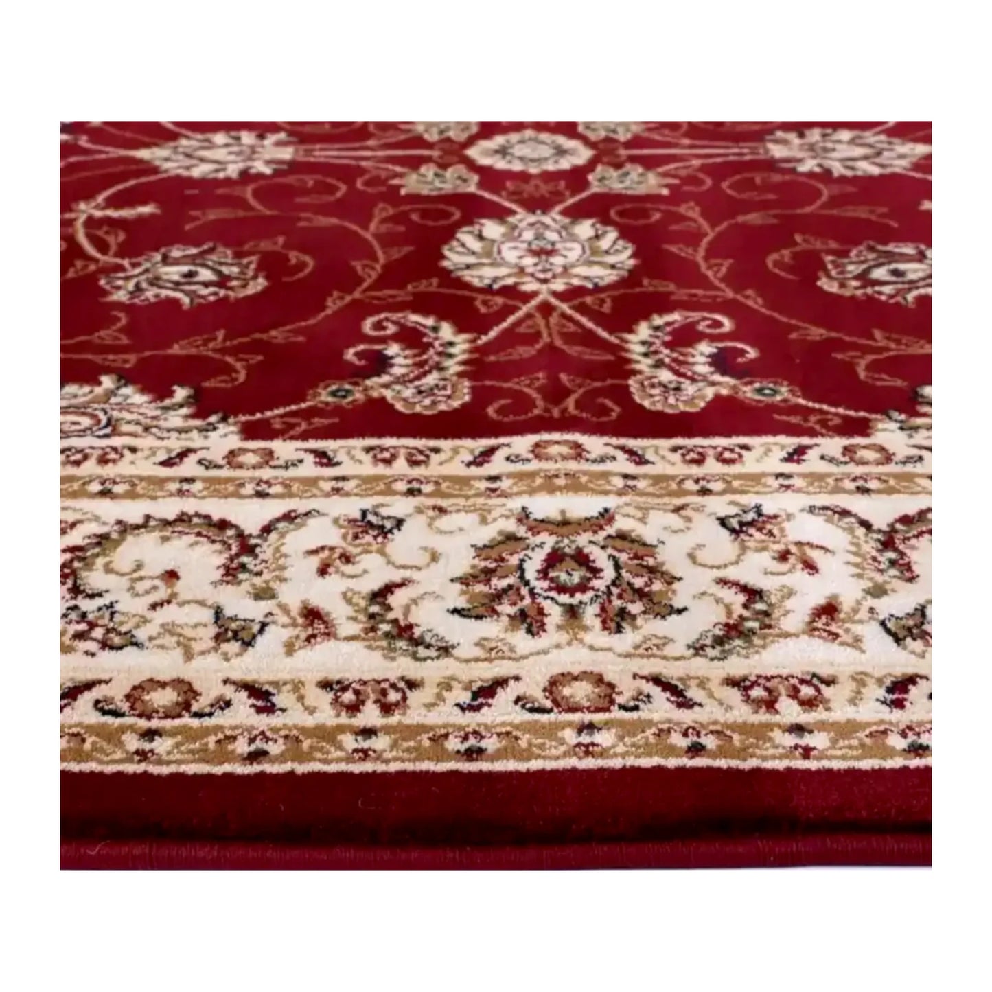 Suzani red rug floral pattern detail 