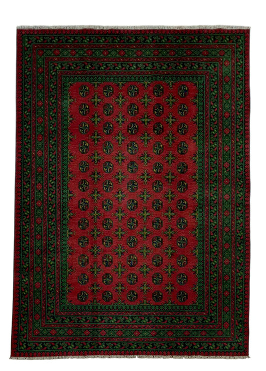 Turkoman hand-knotted wool rug 303 x 199 cm full view