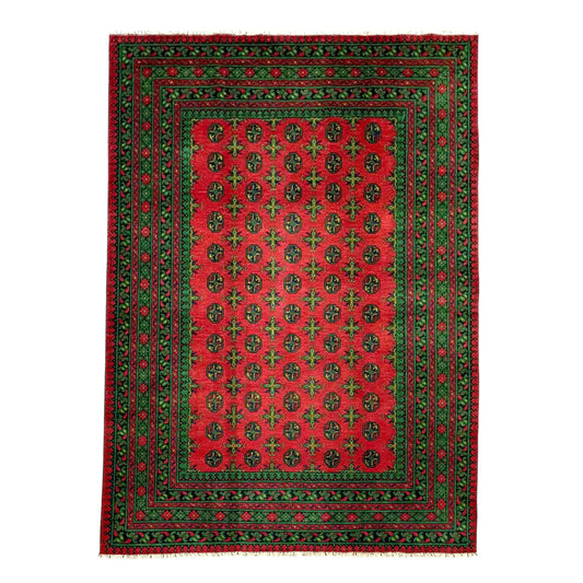 Turkoman hand-knotted wool rug 303 x 199 cm full view
