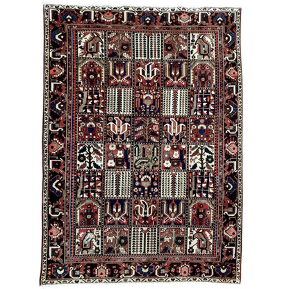 Vintage Bakhtiari hand-knotted wool rug 325 x 210 cm full view