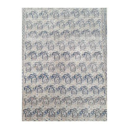 Boteh garden pattern detail on vintage Persian Mashad Dorakhash wool rug