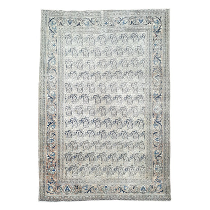 Full view of vintage Persian Mashad Dorakhash hand-knotted wool rug 158 x 114 cm